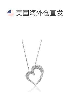 自营 vir jewels1/10 克拉实验室生长圆形切割钻石心形吊坠项链 .