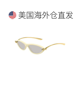 自营bottega veneta金色Bv1390s光面猫眼太阳镜-白色 美国奥莱直