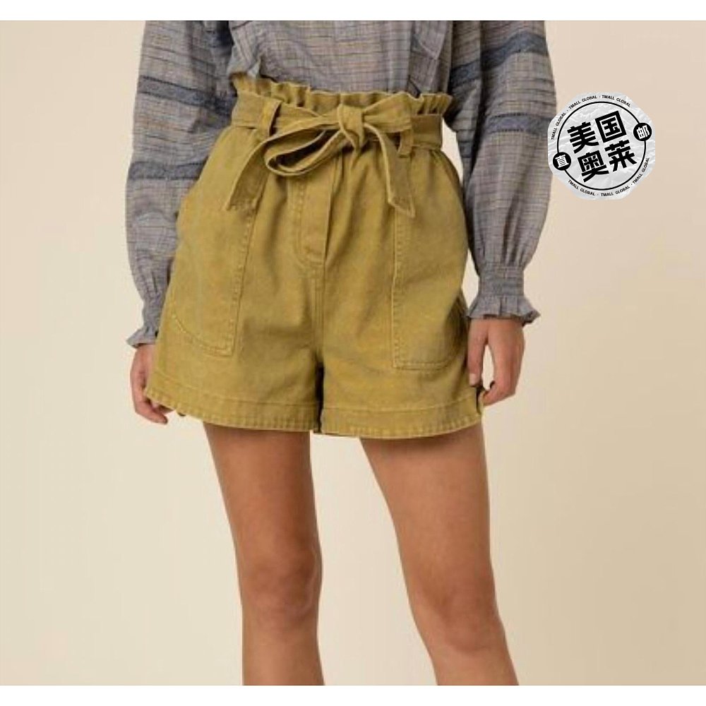自营 frnch卡其色 Clair 天然大丽花短裤 - 卡其色 clair 美国奥 - 图0
