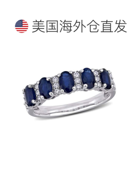 自营 mimi & max1 1/2 CT TGW 蓝色蓝宝石和 1/6 CT TW 钻石半永