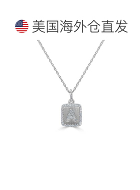 自营 sabrina14k 金和钻石首字母项链 - 白色 a 美国奥莱直发吊坠