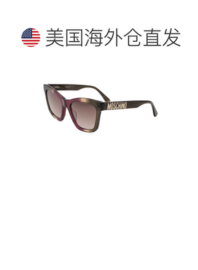 自营Moschino Women's 54 mm Red Sunglasses - burgundy brown