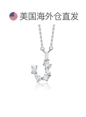 自营geneviveSterling Silver White Gold Plated with Clear Cub