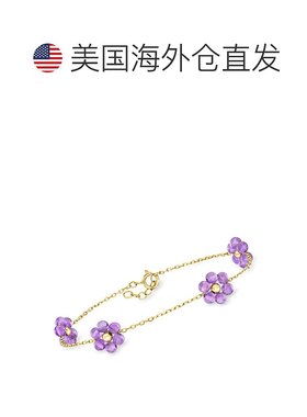 自营 RS Pure by Ross-Simons Amethyst Flower Station Bracelet