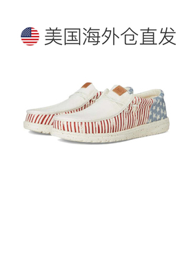 自营Men's Hey Dude Wally Americana Stars -9CW Cream Slip On
