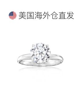 自营Ross-Simons 实验室种植钻石单石戒指 14 克拉白金 - 白色 美