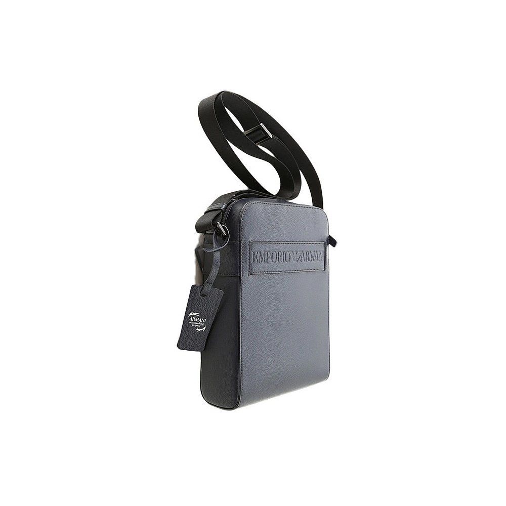 FFRONTEE探物美国站香港直发armani阿玛尼男士海军蓝色皮革单肩包Y4M217YSL5J800330