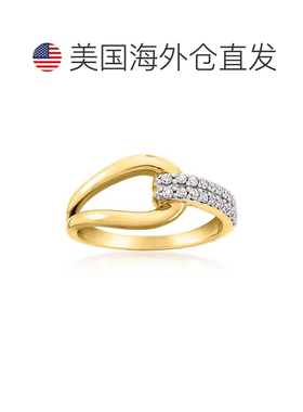 自营Ross-Simons Diamond Interlocking Loop Ring in 18kt Gold