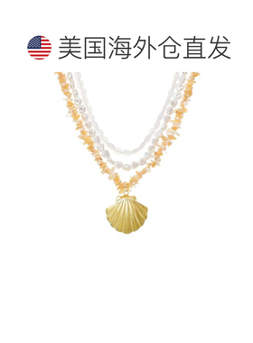 自营adornia14k Gold Plated Multi-Strand Shell Pendant Neckla