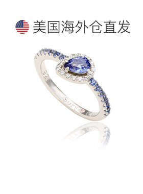 自营Suzy Levian Sterling Silver Blue & White Sapphire Pear S