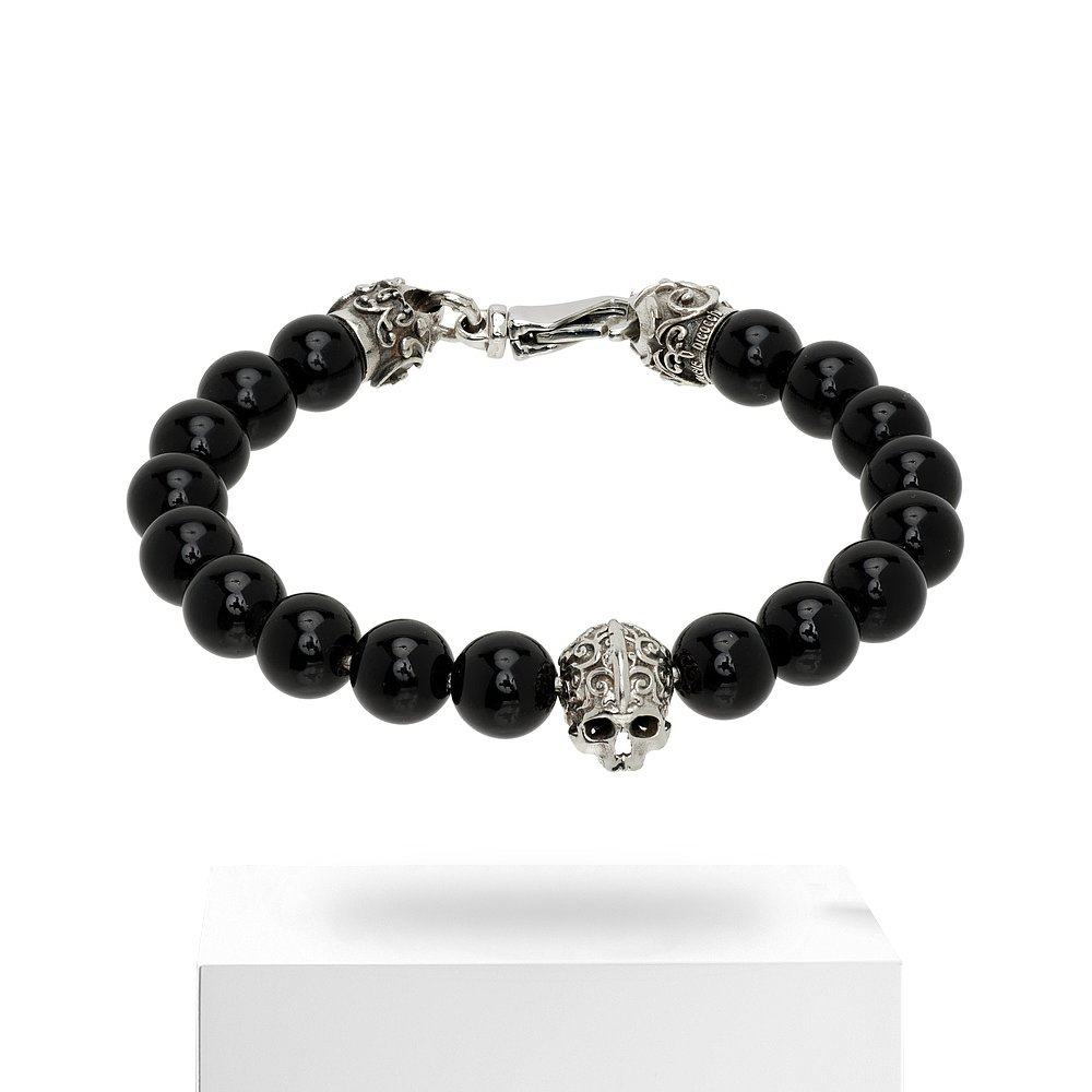 1h可退 香港直邮潮奢 Emanuele Bicocchi 男士 Skull Beads 手链 - 图3