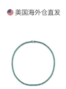 美国直邮Julianna B女士项链白色单链精致百搭925纯银祖母绿心形