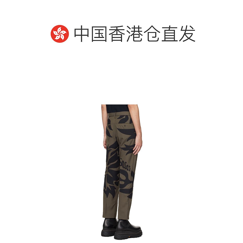 1h可退 香港直邮潮奢 Sacai 男士 灰褐色 & 海军蓝 Floral Appliq - 图1