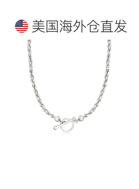 自营Ross-Simons 纯银绳索链扣项链 - 20 英寸 美国奥莱直发