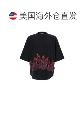 自营Palm Angels Men's Flames T-Shirt - black 美国奥莱直发
