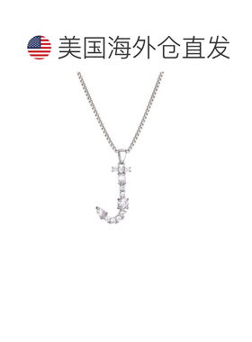 自营adornia镀银混合石水晶初始项链-银色-j 美国奥莱直发吊坠