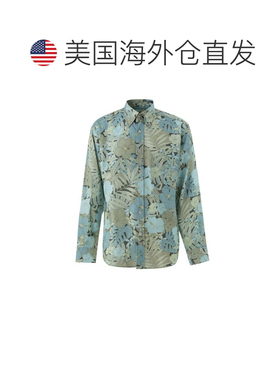 自营Tom Ford Lyocell Pattern Men's Shirt - blue 美国奥莱直发