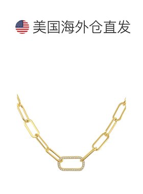 自营 Adornia 回形针链配大链节项链 金色 黄色 美国奥莱直发