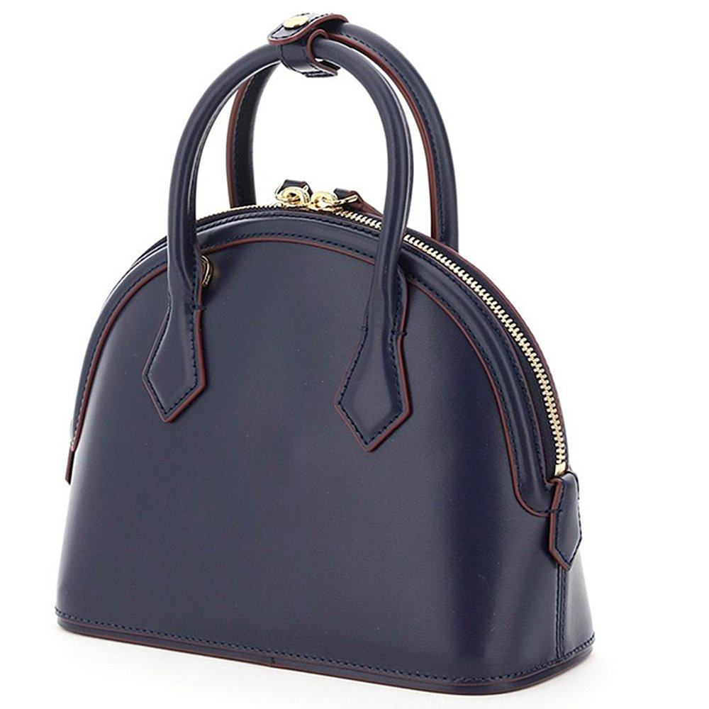 香港直发mcm女士深蓝色皮革贝壳包 天猫国际探物美国女士包袋