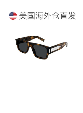 自营saint laurent银色Sl 659龟形大号方形太阳镜-灰色 美国奥莱