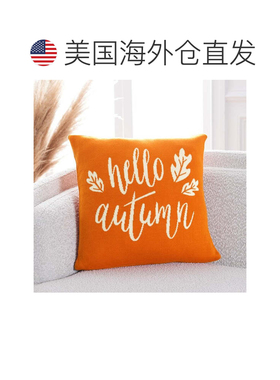 自营safavieh你好秋天枕头 - 橙色/自然色 美国奥莱直发