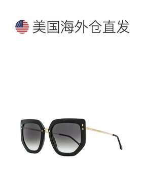 自营Isabel Marant女式几何蝴蝶太阳镜IM0149S 2M29O黑色/金色55m