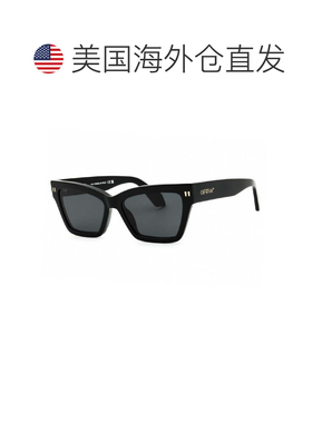 自营off-white米白色猫眼全边太阳镜，勃艮第框架和深灰色镜片Oer