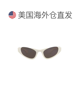 自营alaiaCat Eye-Frame回收醋酸纤维太阳眼镜-白色白色灰色 美国