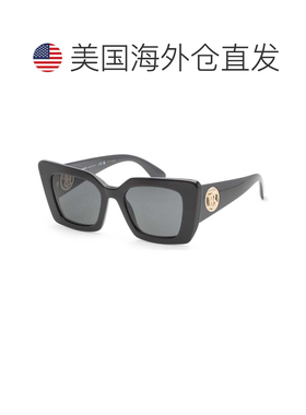 自营Burberry Women's 51 mm Black Sunglasses - black 美国奥莱