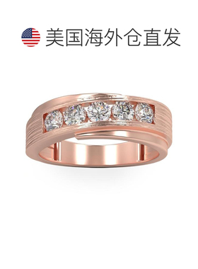 自营pompeii31 克拉实验室培育钻石男士戒指拉丝结婚戒指白玫瑰金