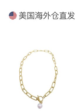 自营 adornia珍珠金回形针钮扣项链 - 白色 美国奥莱直发吊坠
