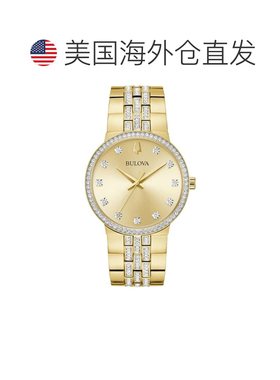 自营Bulova Men's Crystal Gold Round 40mm - gold 美国奥莱直发
