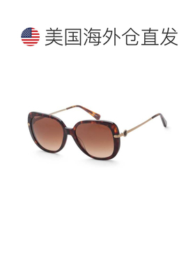 自营Coach Women's 55 mm Brown Sunglasses - dark tortoise 美