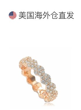 自营 Suzy Levian Rose 纯银立方氧化锆花卉永恒戒指 - 粉红色 美