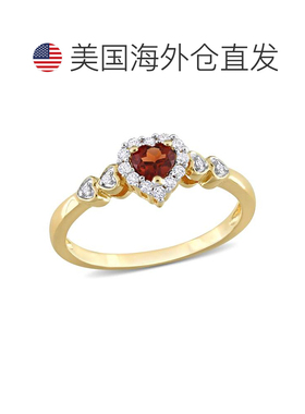 自营 mimi & max1/2 克拉 TGW 心形石榴石和人造白色蓝宝石带钻石