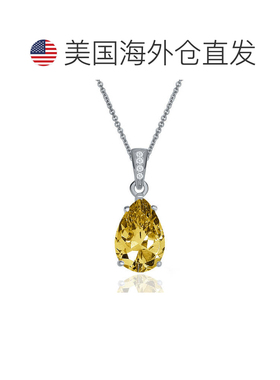 自营geneviveSterling Silver White Gold Plated with Pear Shap