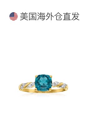 自营 14 克拉黄金 Ross-Simons 伦敦蓝色托帕石戒指 - 蓝色 美国