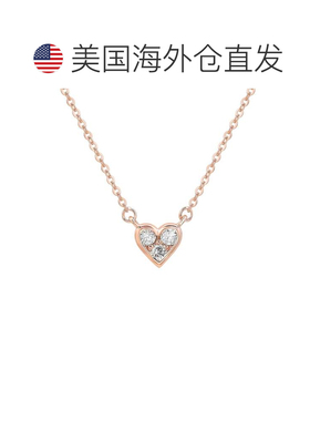 自营Suzy Levian 14K Yellow Gold .18 cttw Diamond Heart Neckl