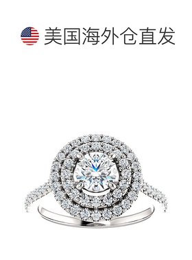 自营 pompeii31 克拉钻石 EX3 实验室制造双光环订婚戒指 10k 白