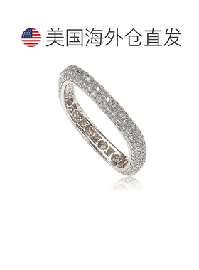 自营Suzy Levian 纯银方晶锆石现代密钉方形永恒戒指 - 白色 美国