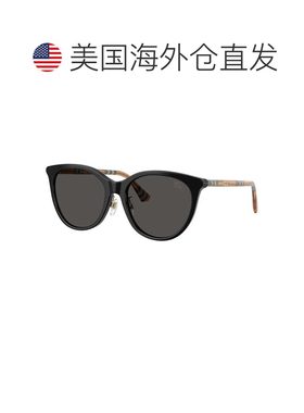 自营burberryBE4464D 416087透明灰色/深灰色-黑色/格子沙 美国奥
