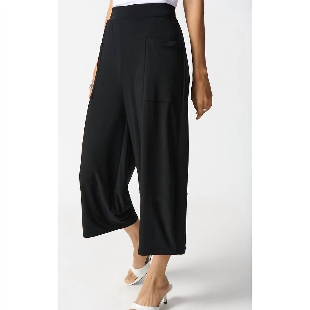 joseph ribkoff丝质针织裤裙搭配柔软轮廓腰带裤（黑色） - 黑色 - 图2