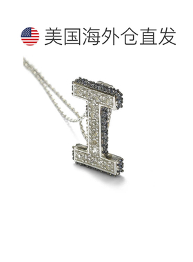 自营Suzy Levian 纯银蓝宝石和钻石装饰字母吊坠 - 蓝色 美国奥莱