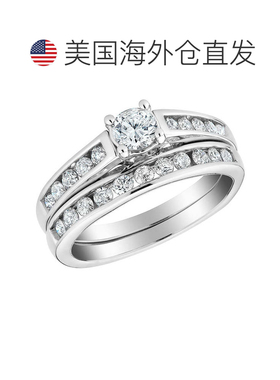 自营pompeii3pompeii 3pompeii 1/2 克拉钻石订婚结婚戒指套装 10