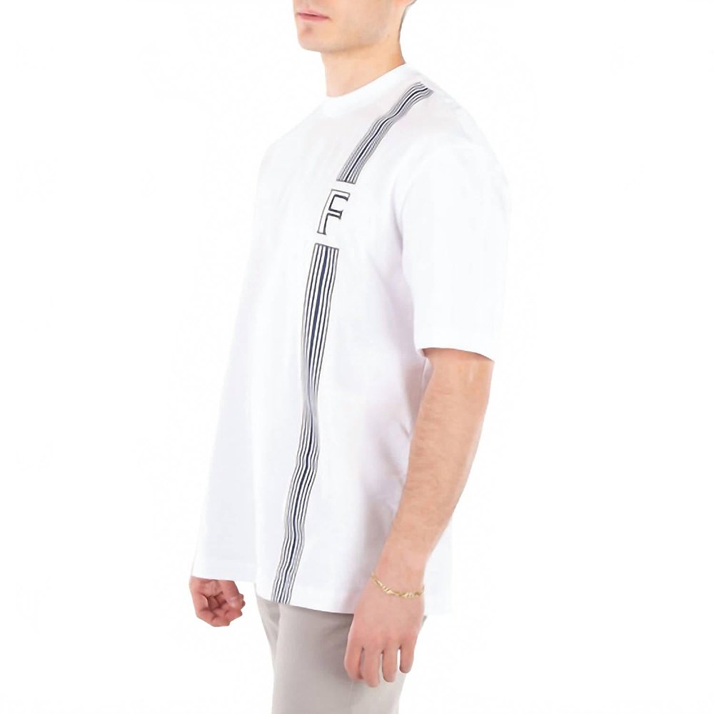 自营salvatore ferragamoStripe-Print Round Neck Cotton T-Shir - 图2