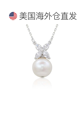 自营Suzy Levian Sterling Silver Pearl & White Sapphire Marqu