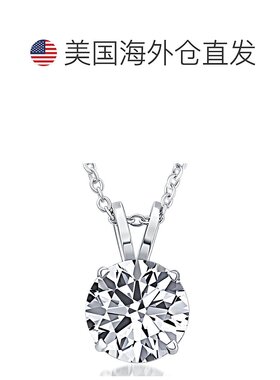 自营 pompeii3认证 3.20 克拉圆形单石钻石吊坠白金实验室培育项