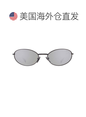 自营Prada Silver Mirror Oval Ladies Sunglasses PR A59S 1AB60
