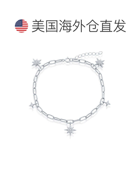 自营simona纯银北极星 CZ 回形针手链 美国奥莱直发