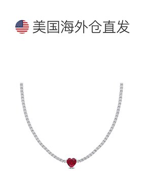 自营 Mimi & Max 18 克拉 TGW 心形人造红宝石和人造白色蓝宝石网